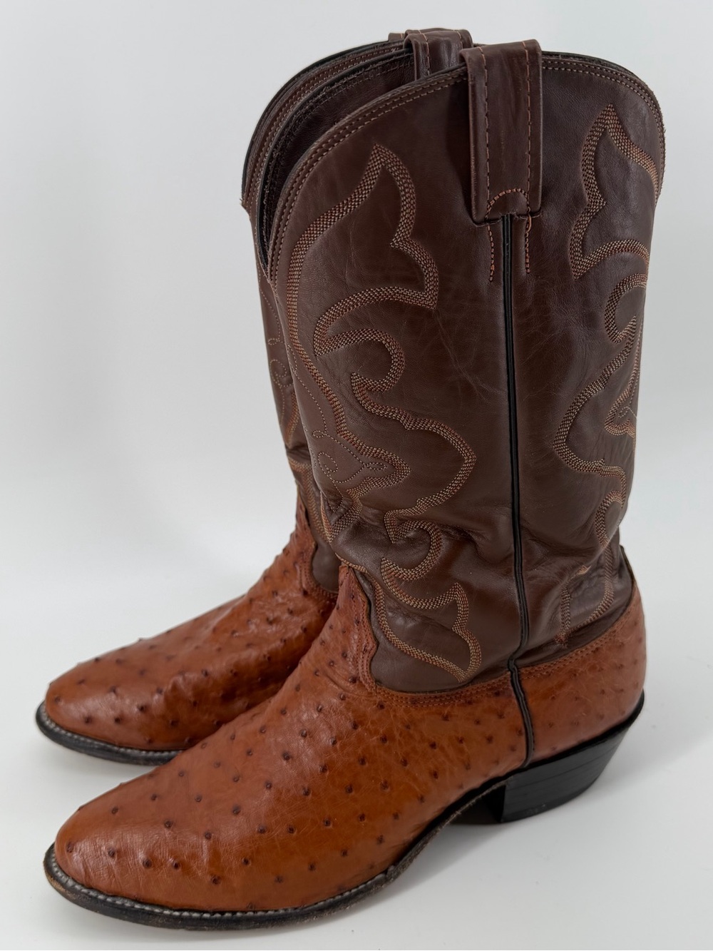 Vintage 1980s Larry Mahan Genuine Full Quill Ostrich Boots 10.5 D
Cowboy Western